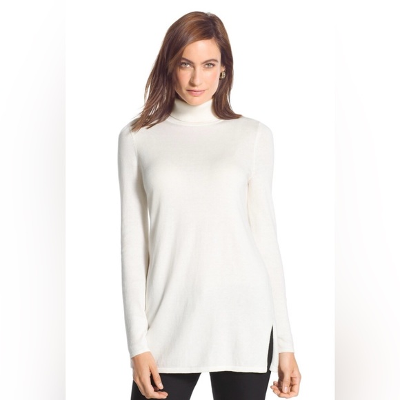 Red Turtleneck Long Sleeve Sweater, Chicos Size 2 - Picture 4 of 7